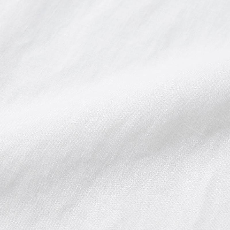 Uniqlo Premium Linen (Grandad Collar) Men Shirts White  US |  FVMZ-46298