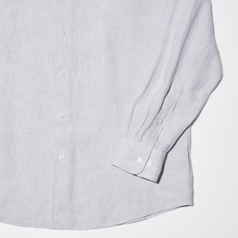 Uniqlo Premium Linen Men Shirts Beige  US |  NOIZ-79165