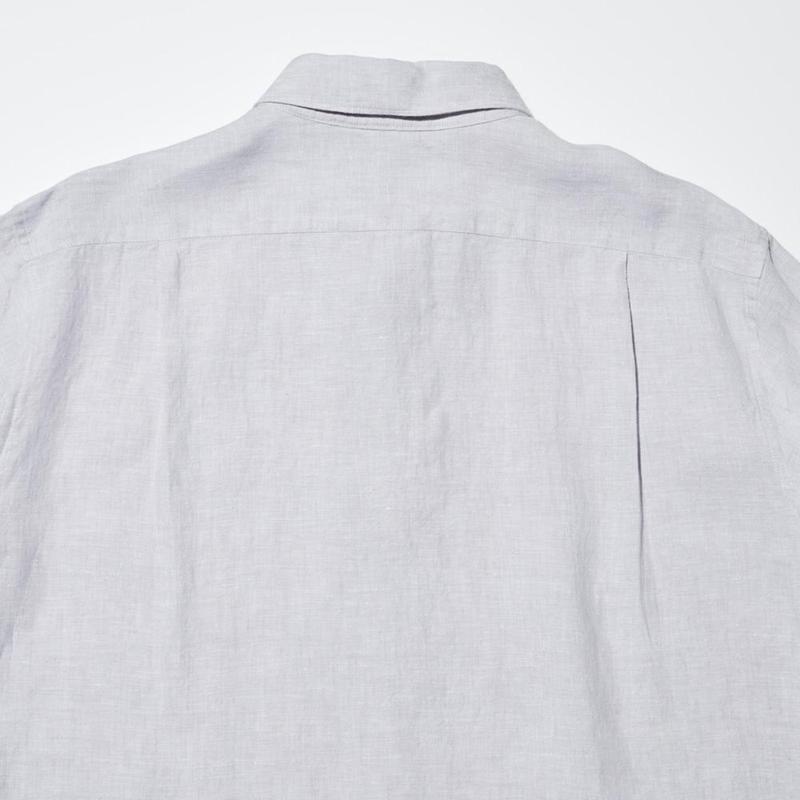 Uniqlo Premium Linen Men Shirts Blue  US |  TDVQ-72034