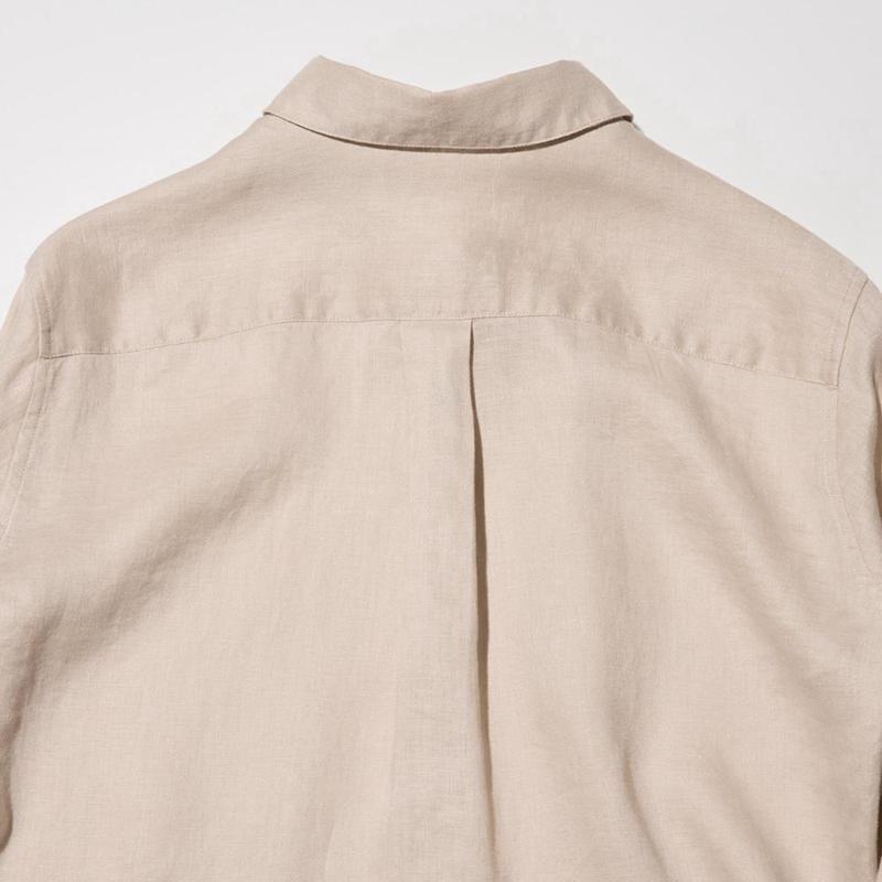 Uniqlo Premium Linen Women Shirts Beige  US |  JSEP-73804