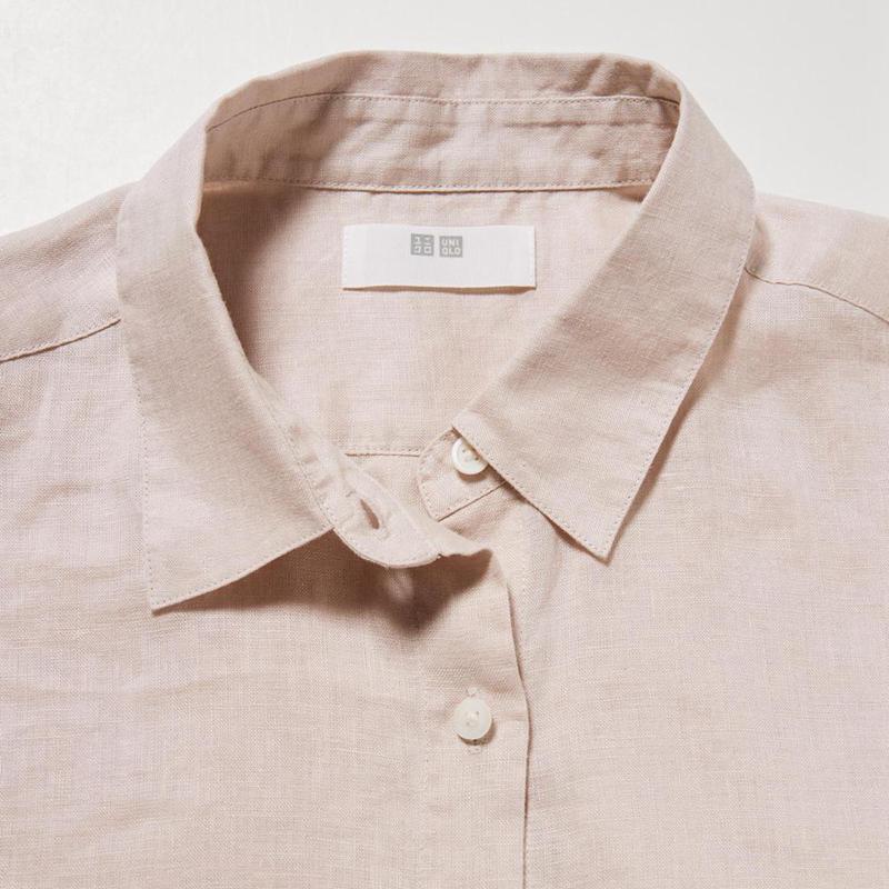 Uniqlo Premium Linen Women Shirts Blue  US |  WOZY-78604