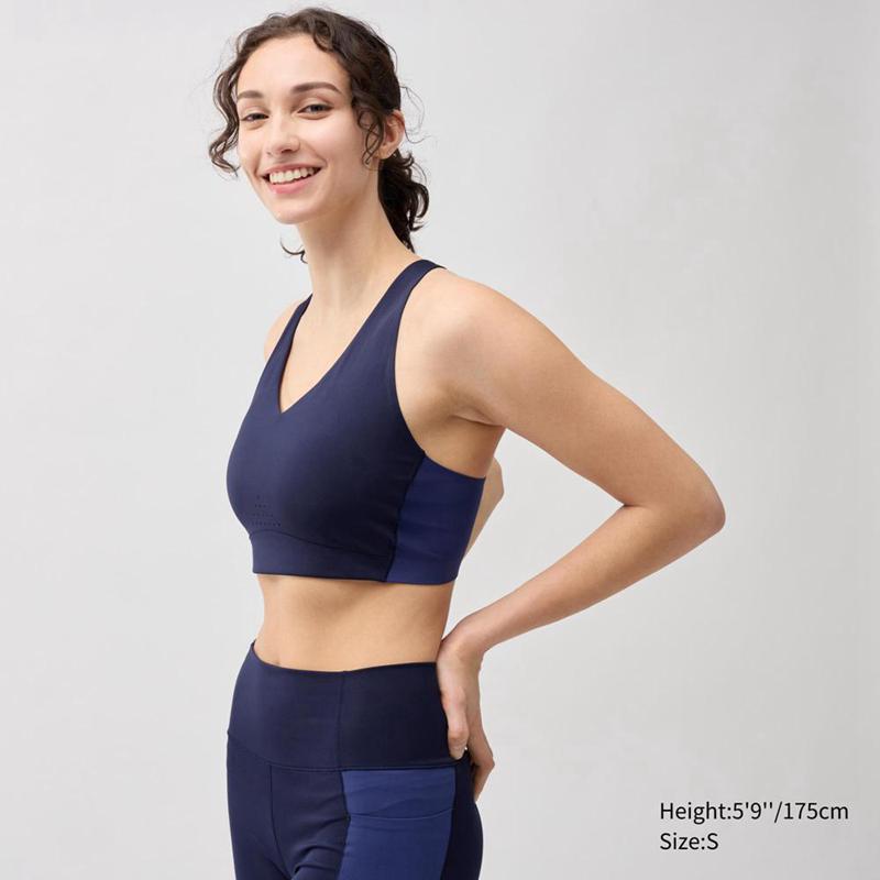 Uniqlo Racer Back Wireless Active Women Bras Black  US |  ZOHM-58134