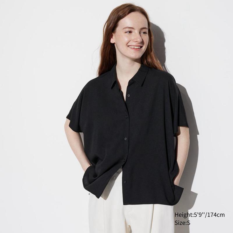 Uniqlo Rayon Women Blouse Black  US |  MBSU-95316