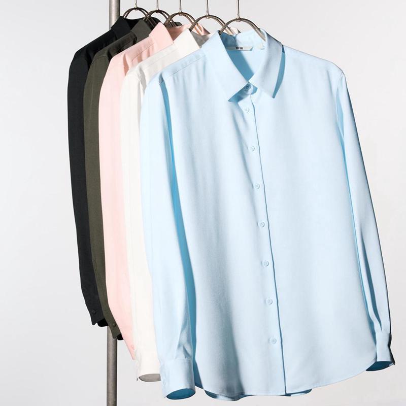 Uniqlo Rayon Women Blouse Light Blue  US |  SEYN-93542