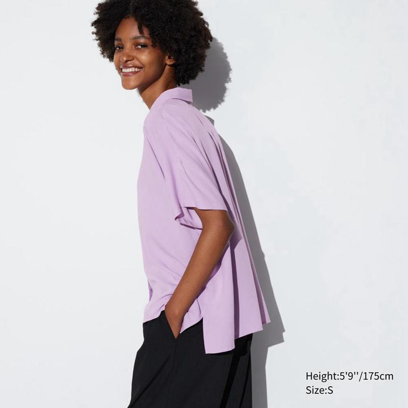 Uniqlo Rayon Women Blouse Purple  US |  SAIV-03415