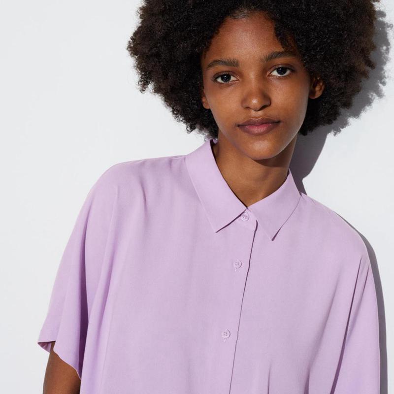 Uniqlo Rayon Women Blouse Purple  US |  SAIV-03415