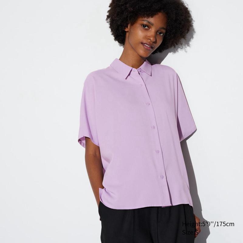 Uniqlo Rayon Women Blouse Purple  US |  SAIV-03415