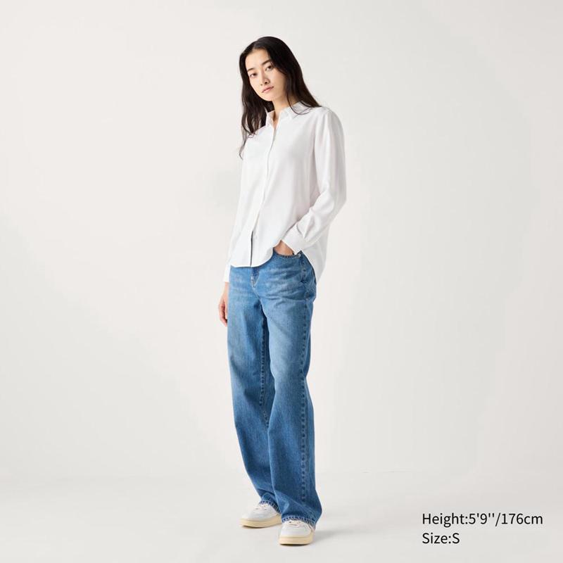 Uniqlo Rayon Women Blouse White  US |  BZWG-23619