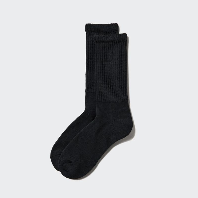 Uniqlo Relaxed (Pile) Men Socks Black  US |  DCWL-21476