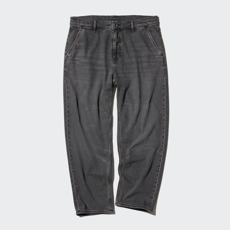 Uniqlo Relaxed Wide Ankle Men Jeans Grey  US |  XHAB-05683