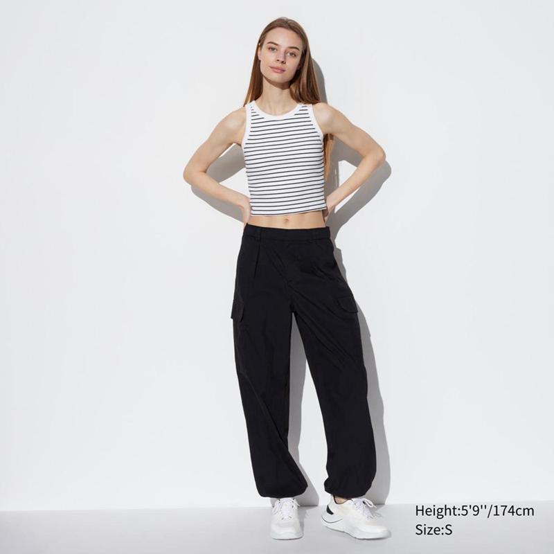 Uniqlo Ribbed Cropped Fit Women Tank Tops Off White  US |  SHCP-70134