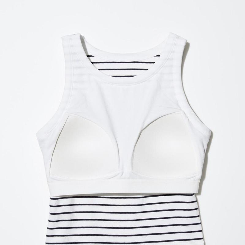 Uniqlo Ribbed Cropped Fit Women Tank Tops Off White  US |  SHCP-70134