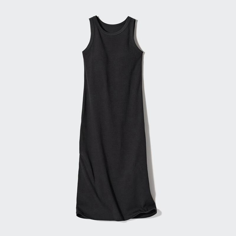 Uniqlo Ribbed (Sleeveless) Women Dress Black  US |  XWCU-73406