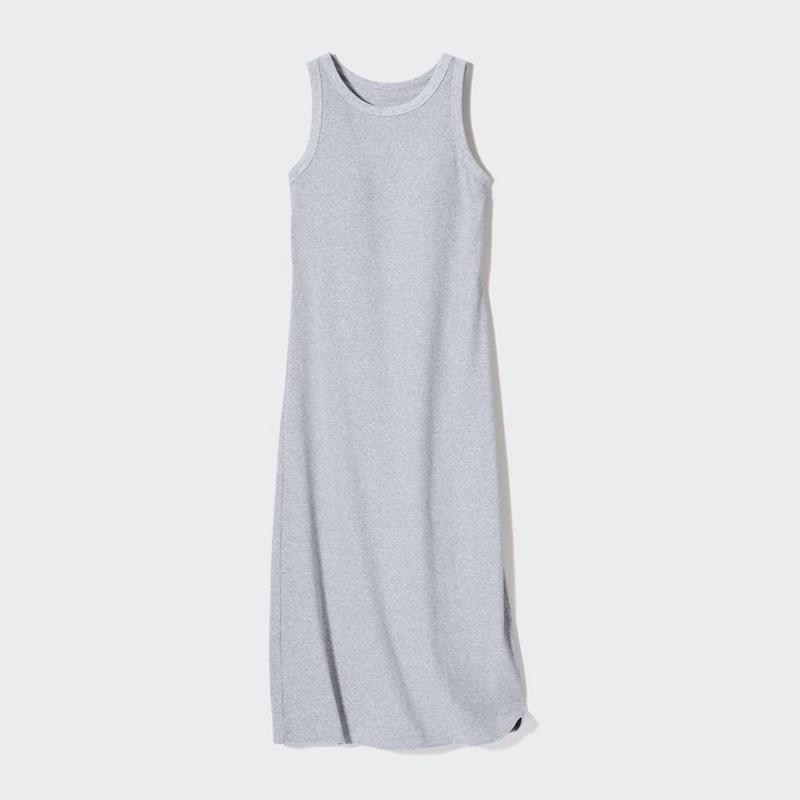 Uniqlo Ribbed (Sleeveless) Women Dress Grey  US |  RGBD-64501