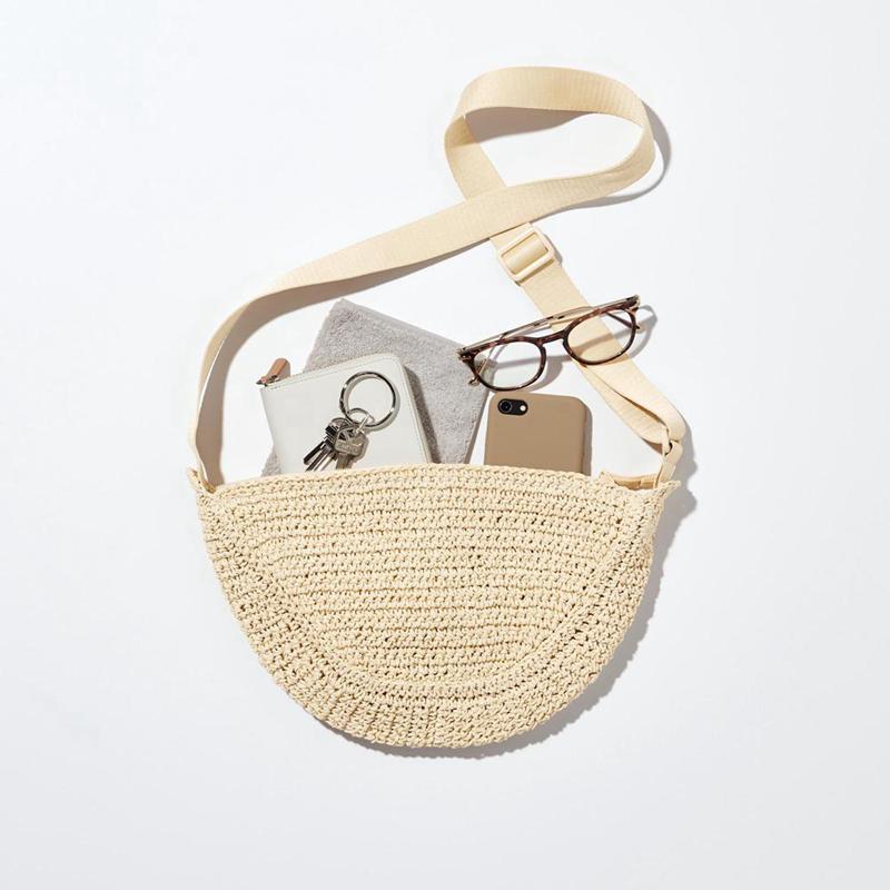 Uniqlo Round Mini Crochet Women Bag Beige  US |  NBTU-03671