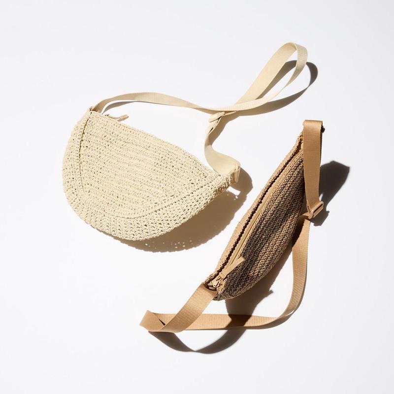 Uniqlo Round Mini Crochet Women Bag Natural  US |  VFQO-07189