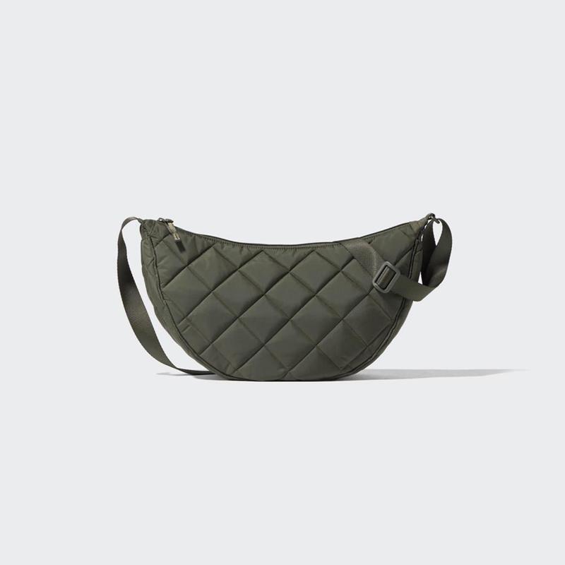 Uniqlo Round (Quilted) Men Shoulder Bag Olive  US |  TZIK-56317