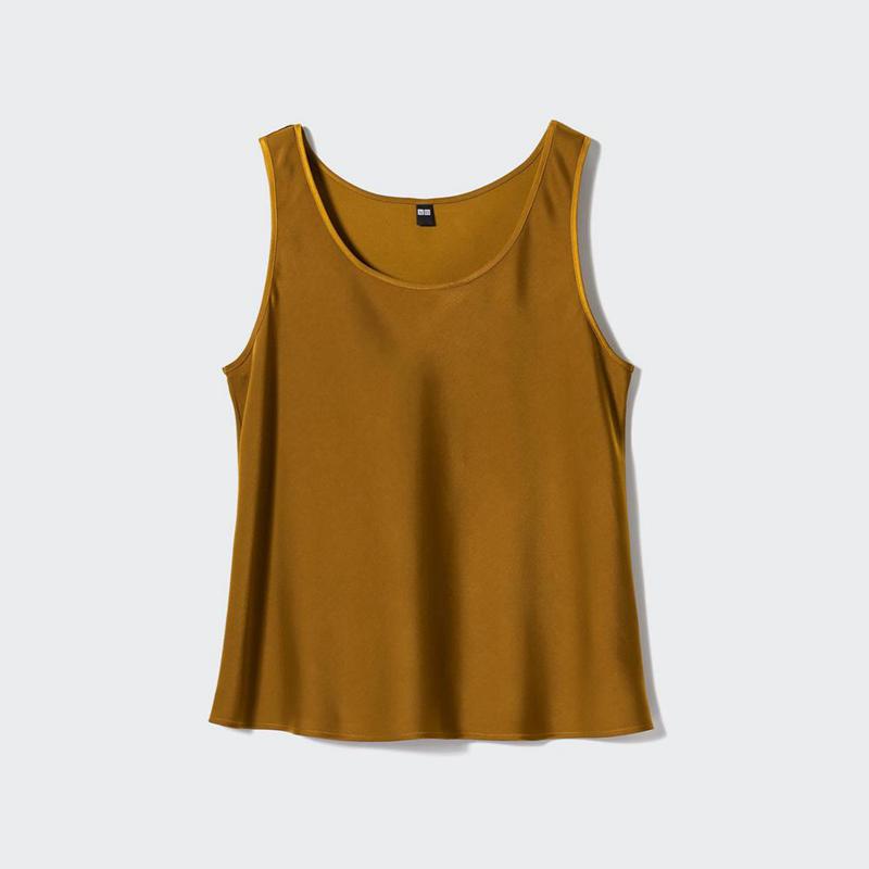 Uniqlo Satin (Sleeveless) Women Blouse Beige  US |  GSFO-78691