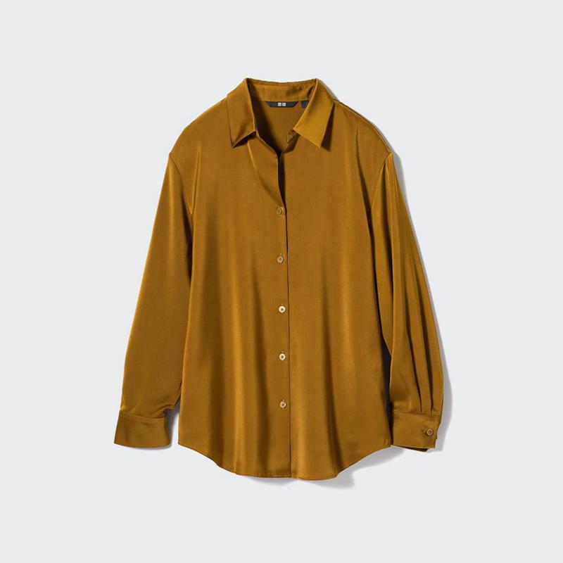 Uniqlo Satin Women Blouse Brown  US |  NRVJ-27104