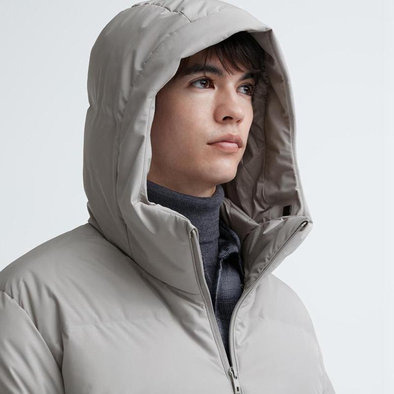 Uniqlo Seamless Down (3D Cut) Men Parka Light Grey  US |  XVCI-96745