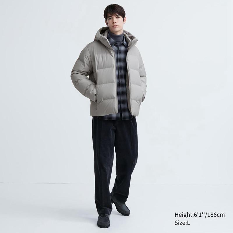 Uniqlo Seamless Down (3D Cut) Men Parka Light Grey  US |  JKHD-12975