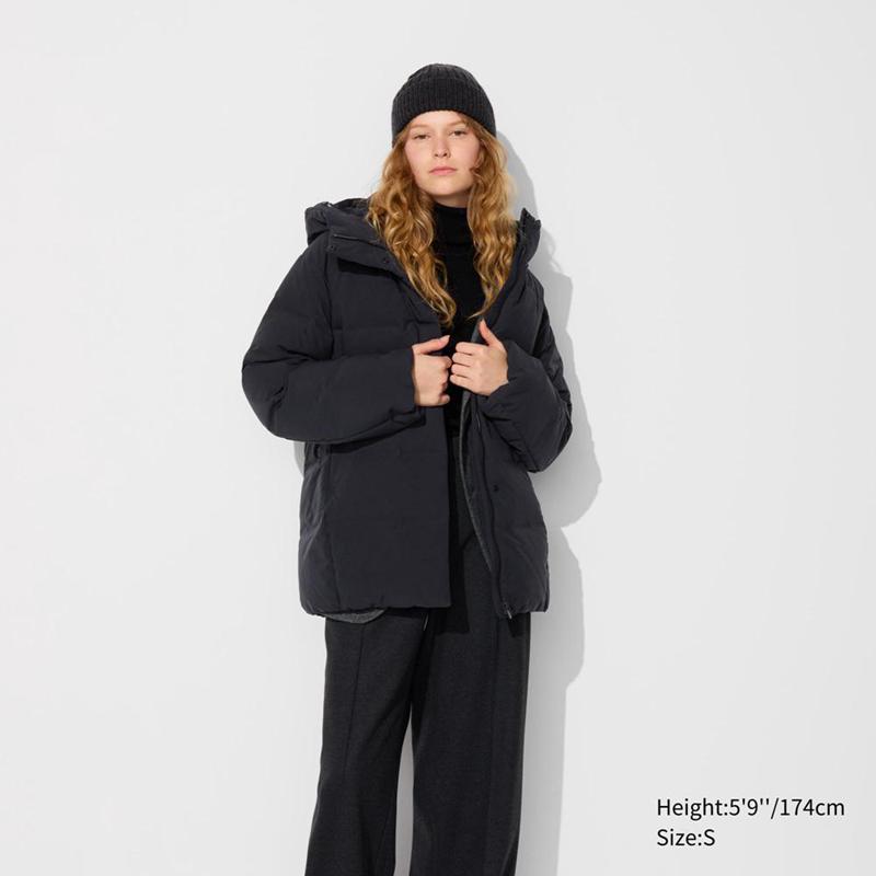 Uniqlo Seamless Down Short Women Coats Black  US |  WQTD-42870