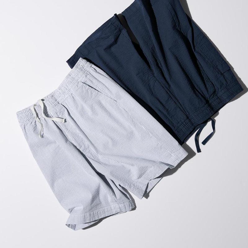 Uniqlo Seersucker Stretch Easy Men Shorts Navy  US |  QARK-56392