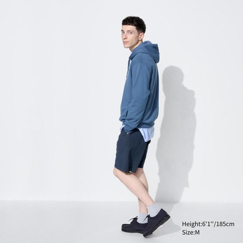 Uniqlo Seersucker Stretch Easy Men Shorts Navy  US |  QARK-56392