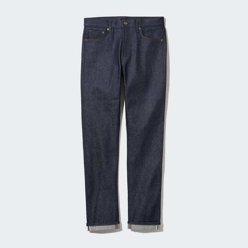 Uniqlo Selvedge Stretch Slim Fit Men Jeans Navy  US |  OZJB-89643