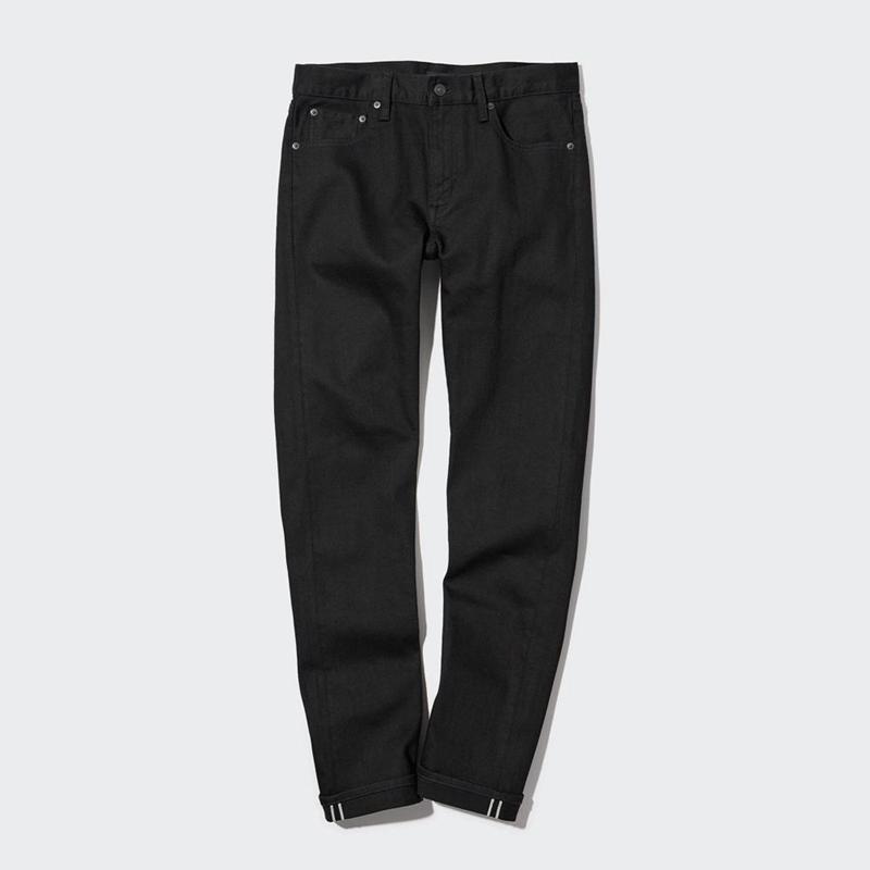 Uniqlo Selvedge Stretch Slim Fit Men Jeans Black  US |  KXJF-21459