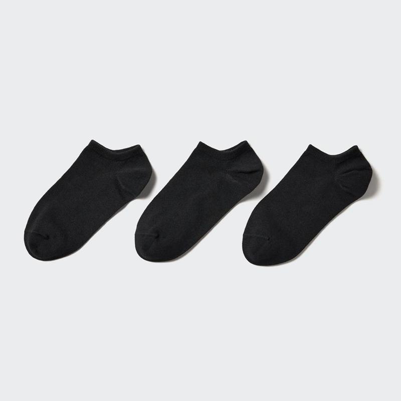 Uniqlo Short (3 Pairs) Women Socks Tights Black  US |  VPTS-78413