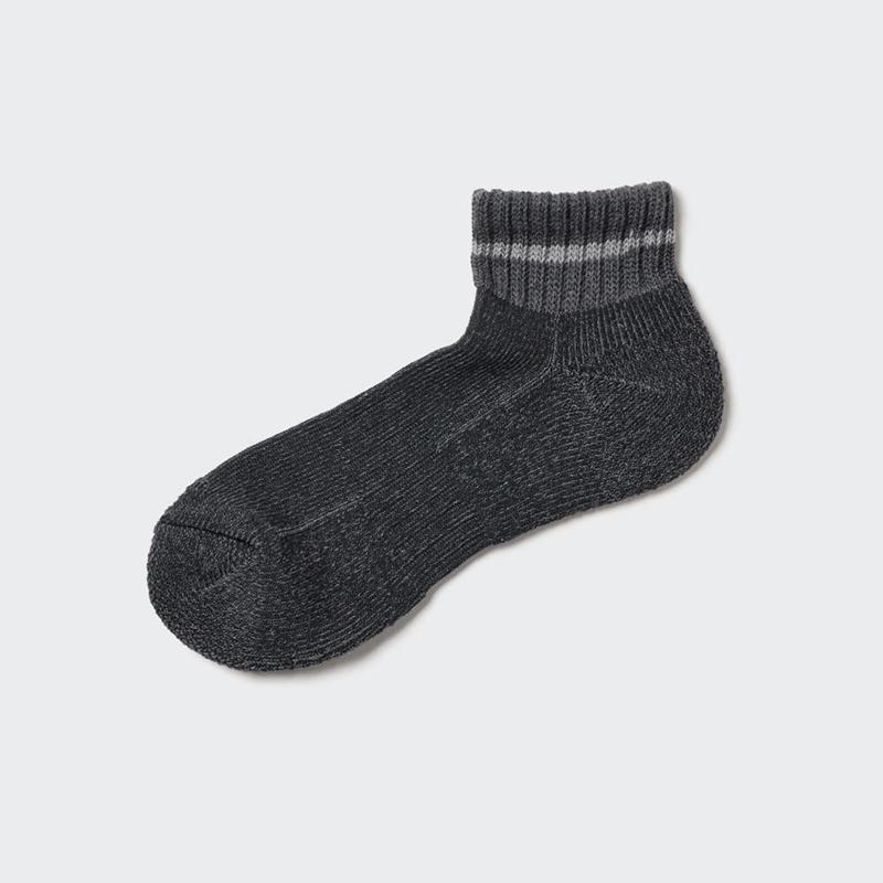 Uniqlo Short (Pile Lined) Men Socks Dark Grey  US |  MRBE-45931