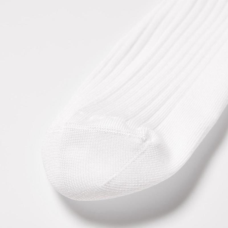 Uniqlo Short (Ribbed, 3 Pairs) Women Socks Tights White  US |  XMBI-21837