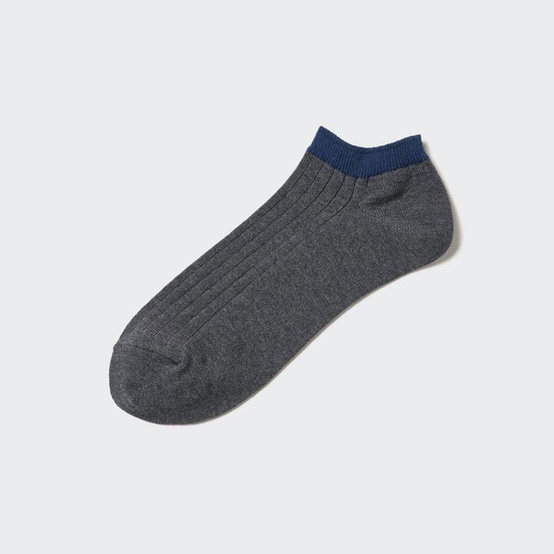 Uniqlo Short (Ribbed) Men Socks Dark Grey  US |  AEZB-35479