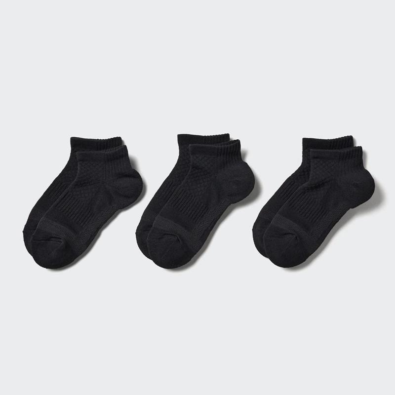 Uniqlo Short (Support, 3 Pairs) Kids\' Socks Black  US |  UTRA-21654