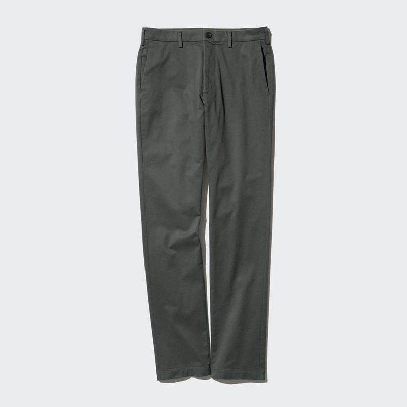 Uniqlo Slim Fit Chino (Long) Men Trousers Olive  US |  ZJOC-05472