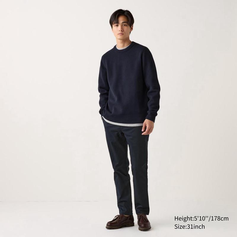 Uniqlo Slim Fit Chino (Short) Men Trousers Navy  US |  DIMV-79043