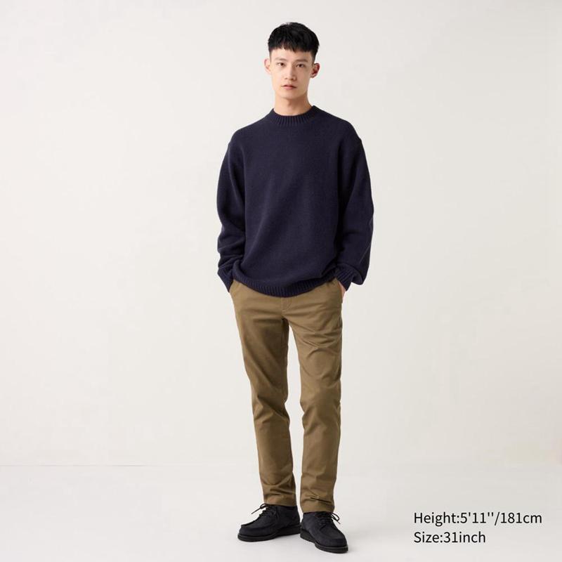 Uniqlo Slim Fit Chino (Short) Men Trousers Brown  US |  DEIP-81576