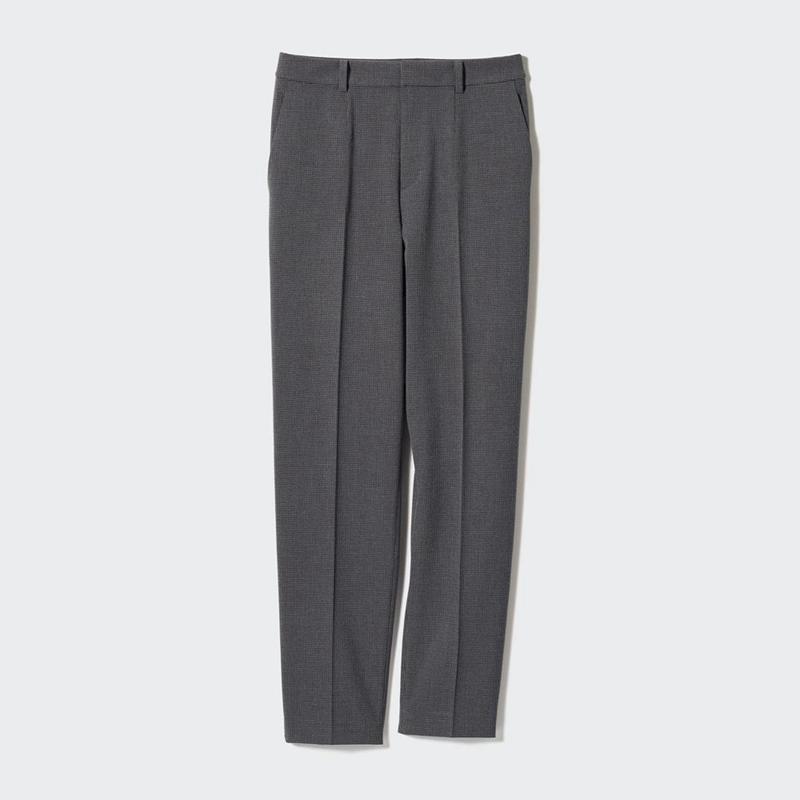 Uniqlo Smart Ankle (Check, Long) Women Trousers Dark Grey  US |  JMYW-41925