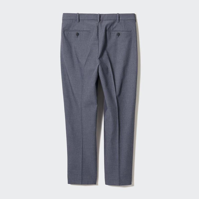 Uniqlo Smart Ankle (Check) Men Trousers Grey  US |  BVPK-89301