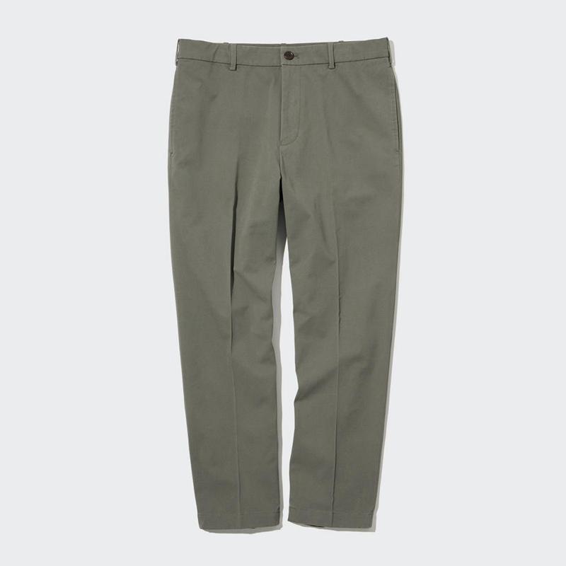 Uniqlo Smart Ankle (Cotton-Like) Men Trousers Olive  US |  BOTX-95763