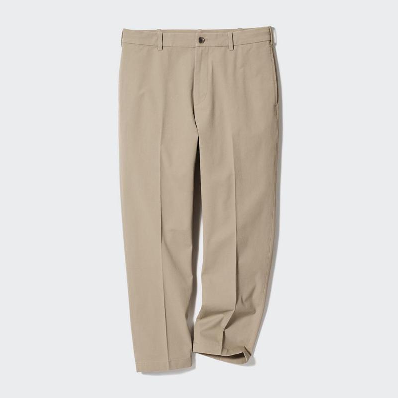 Uniqlo Smart Ankle (Cotton) Men Trousers Beige  US |  EOWJ-74210