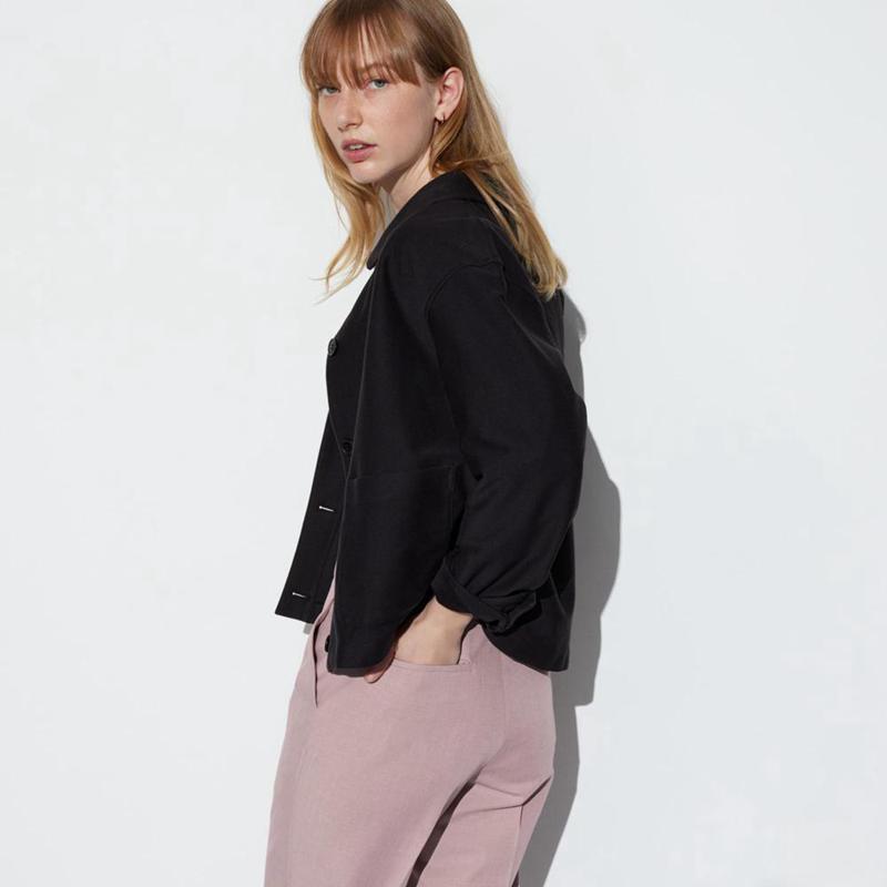 Uniqlo Smart Ankle Length (Long) Women Trousers Grey  US |  NGSK-30947