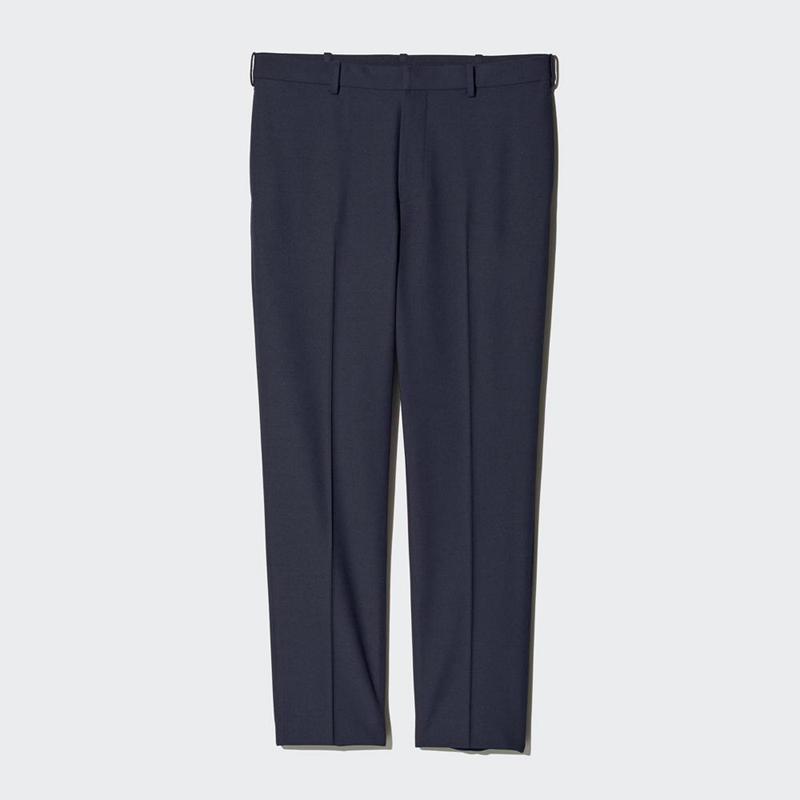 Uniqlo Smart Ankle (Long) Men Trousers Navy  US |  QELD-95647