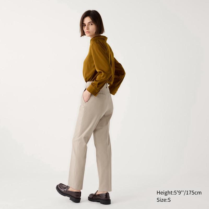 Uniqlo Smart Ankle (Long) Women Trousers Beige  US |  DLMI-89051