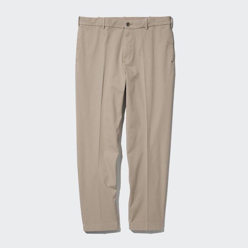 Uniqlo Smart Cotton-Like Ankle Length Men Trousers Off White  US |  KMYG-19846