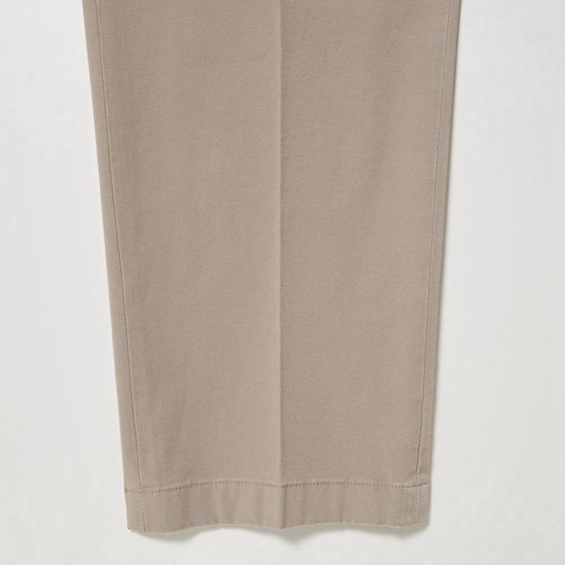 Uniqlo Smart Cotton-Like Ankle Length Men Trousers Off White  US |  KMYG-19846