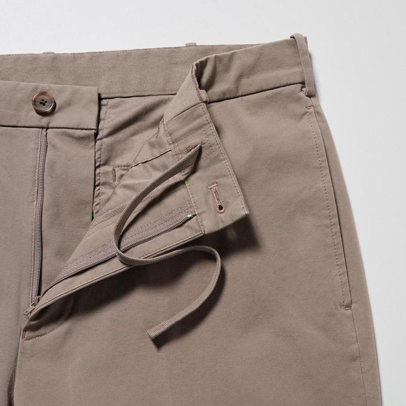 Uniqlo Smart Cotton Ankle Length (Long) Men Trousers Olive  US |  MVXY-78306