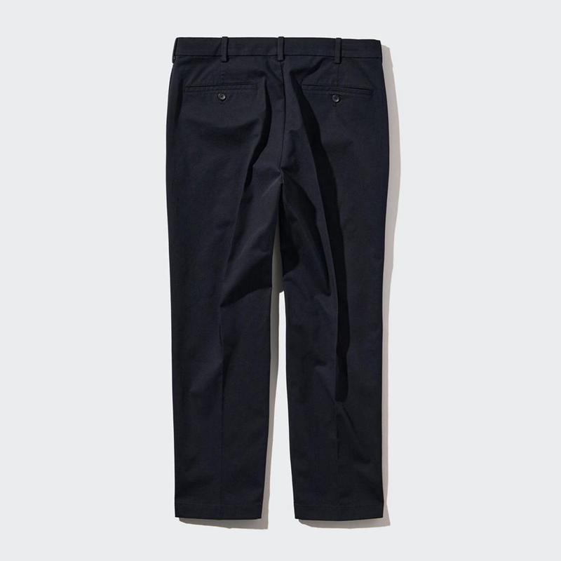 Uniqlo Smart Cotton Ankle Length (Long) Men Trousers Navy  US |  JULW-41730