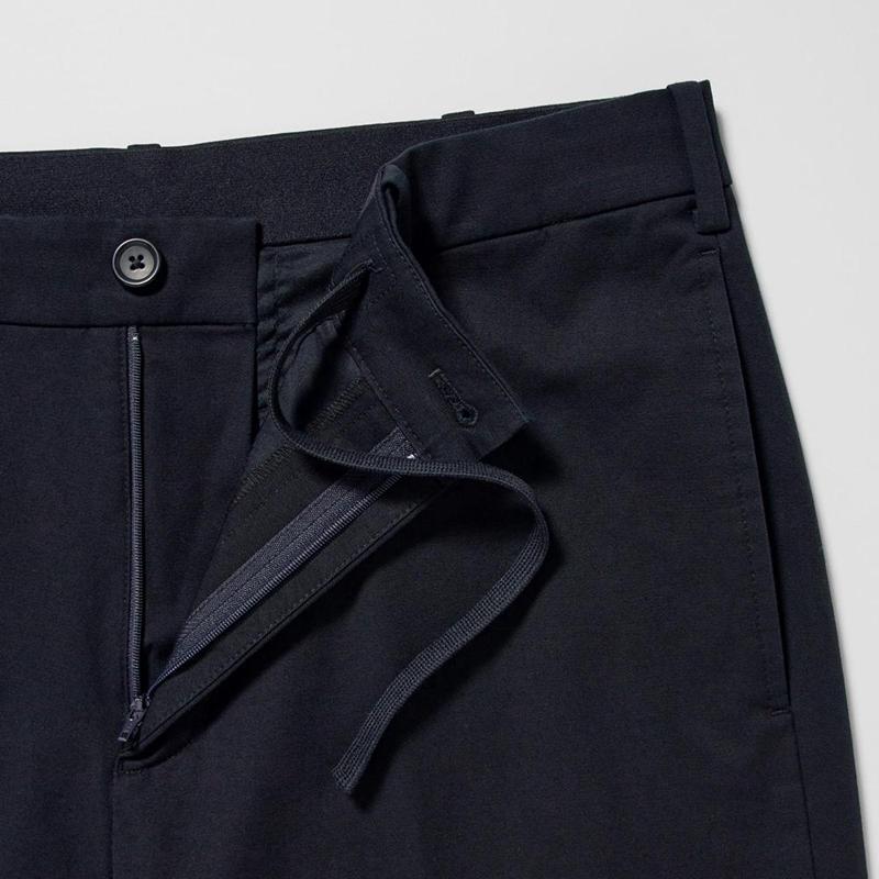 Uniqlo Smart Cotton Ankle Length (Long) Men Trousers Navy  US |  JULW-41730